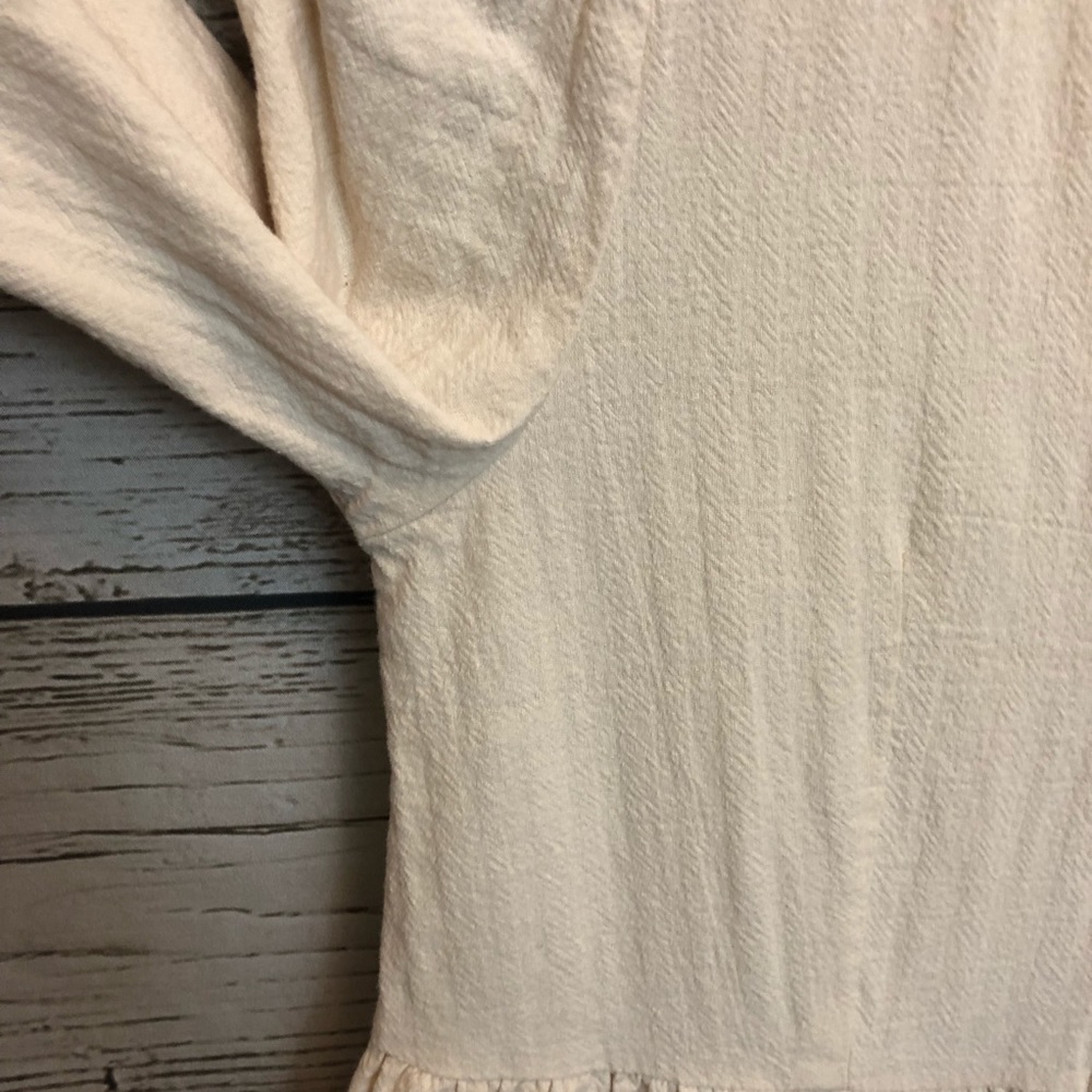 Rachel Oatmeal Cottage Core Button Up Midi Dress - Picture 9 of 16